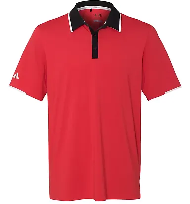 Adidas A166 Climacool® Performance Polo Ray Red/ Black/ White front view