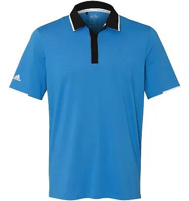 Adidas A166 Climacool® Performance Polo Shock Blue/ Black/ White front view