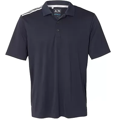 Adidas A233 Climacool 3-Stripes Shoulder Polo Navy/ White/ Mid Grey front view