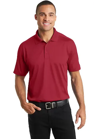 Port Authority K569    Diamond Jacquard Polo Rich Red front view
