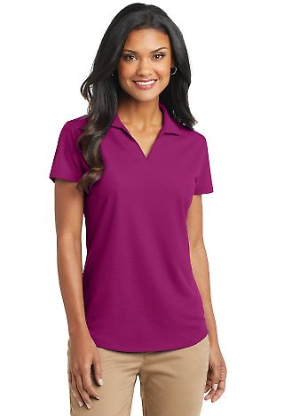 Port Authority L572 Ladies Dry Zone Grid Polo in Magenta front view
