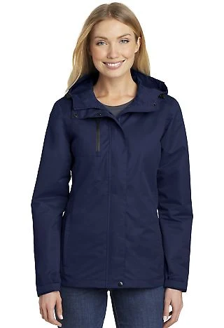 Port Authority L331    Ladies All-Conditions Jacke in True navy front view