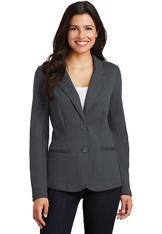 Port Authority LM2000    Ladies Knit Blazer in Battleship gry front view