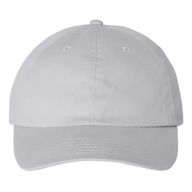 Valucap VC200 Brushed Twill Cap Light Grey front view
