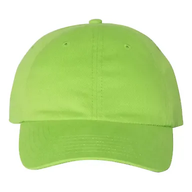 Valucap VC200 Brushed Twill Cap Lime front view