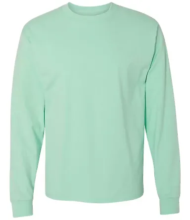 5186 Hanes 6.1 oz. Ringspun Cotton Long-Sleeve Bee Clean Mint front view