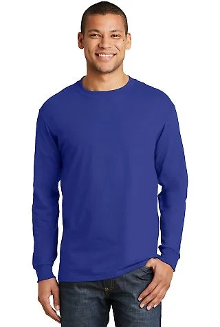 5186 Hanes 6.1 oz. Ringspun Cotton Long-Sleeve Bee Deep Royal front view