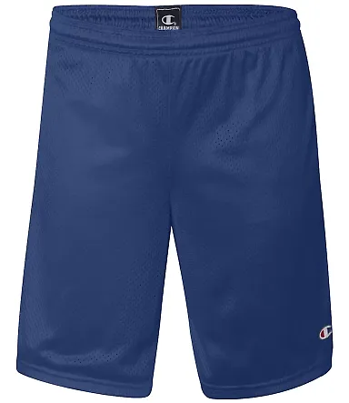 S162 Champion Logo Long Mesh Shorts with Pockets Athletic Royal front view