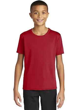 Gildan 46000B Performance® Core Youth Short Sleev in Sprt scarlet red front view