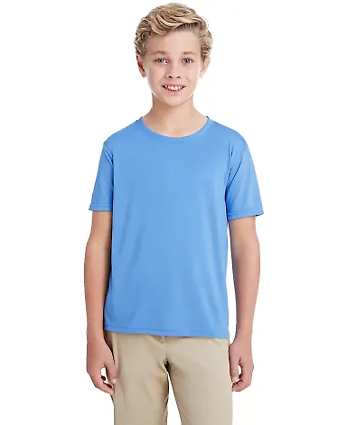 Gildan 46000B Performance® Core Youth Short Sleev in Sport light blue front view