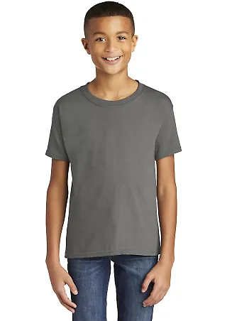Gildan 64500B SoftStyle Youth Short Sleeve T-Shirt in Charcoal front view