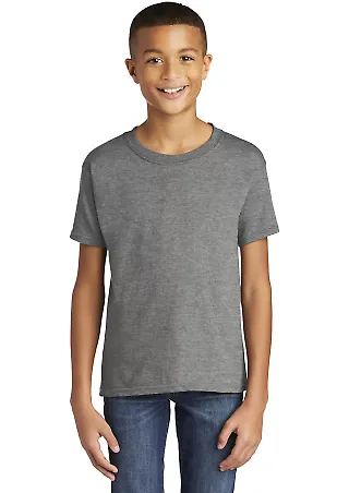 Gildan 64500B SoftStyle Youth Short Sleeve T-Shirt in Graphite heather front view