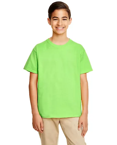 Gildan 64500B SoftStyle Youth Short Sleeve T-Shirt in Lime front view