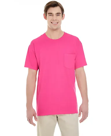 Gildan 5300 Heavy Cotton T-Shirt with a Pocket in Heliconia front view