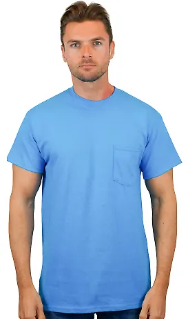 Gildan 5300 Heavy Cotton T-Shirt with a Pocket in Sapphire front view