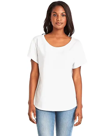 Next Level 1560 Women's Ideal Scoop Neck Dolman in White front view
