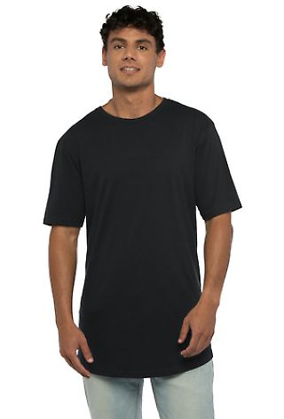 Next Level 3602 Cotton Long Body Crew in Black front view