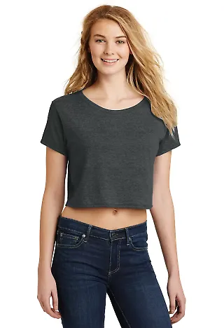 District DT2303    Juniors Relaxed Crop Tee Black Frost front view