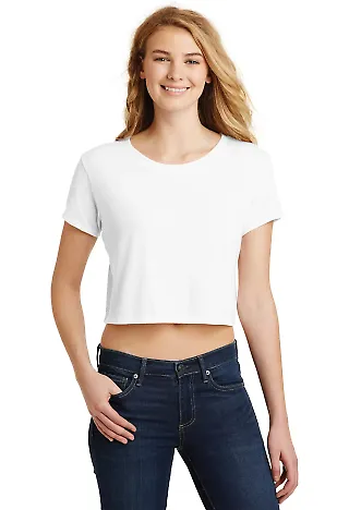 District DT2303    Juniors Relaxed Crop Tee White front view