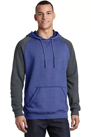 District DT196    Young Mens Lightweight Fleece Ra H Dp Ryl/H Cha front view