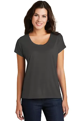 District Made DM412    Ladies Drapey Dolman Tee Charcoal front view