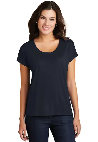 District Made DM412    Ladies Drapey Dolman Tee New Navy front view