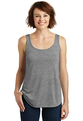 District Made DM414 Ladies Drapey Tank Heathered Nick front view