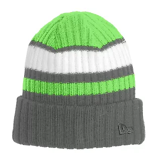 New Era NE903    Ribbed Tailgate Beanie Cyber Grn/Grph front view