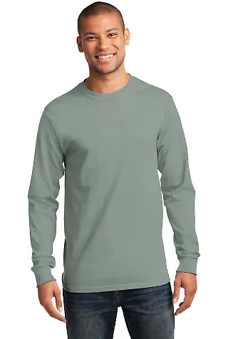 Port & Company PC61LST - Tall Long Sleeve Essentia Stonewsh Green front view
