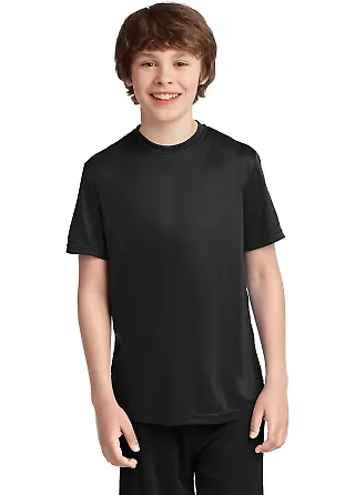Port & Co PC380Y mpany   Youth Performance Tee Jet Black front view