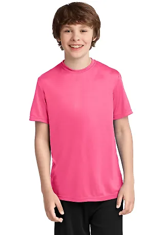 Port & Co PC380Y mpany   Youth Performance Tee Neon Pink front view