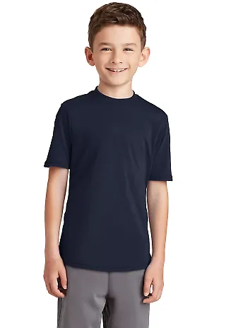 Port & Company PC381Y Youth Performance Blend Tee Deep Navy front view