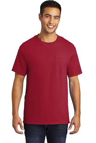 Port & Company PC61PT Tall Essential Pocket Tee in Red front view