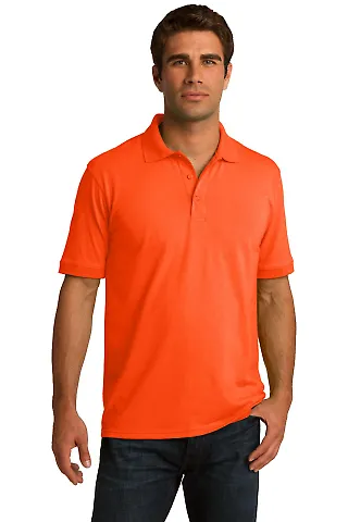 Port & Company KP55T Tall Core Blend Jersey Knit P Safety Orange front view