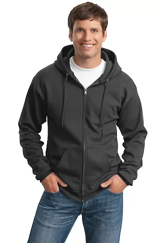 Port & Co PC90ZHT mpany   Tall Essential Fleece Fu Charcoal front view