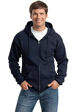 Port & Co PC90ZHT mpany   Tall Essential Fleece Fu Navy front view