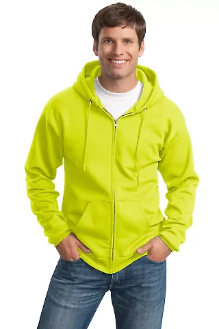 Port & Co PC90ZHT mpany   Tall Essential Fleece Fu Safety Green front view