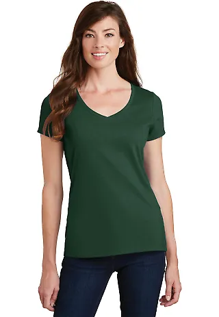 Port & Company LPC450V Ladies Fan Favorite V-Neck  Forest Green front view