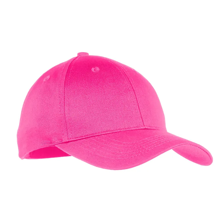 Port & Company YCP80 - Youth Six-Panel Twill Cap Neon Pink front view