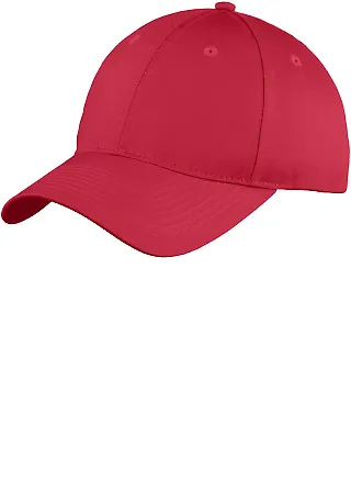 Port & Co C914 mpany   Six-Panel Unstructured Twil Red front view