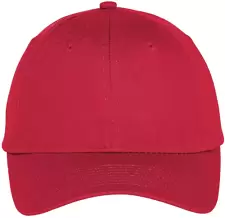 Port & Co C914 mpany   Six-Panel Unstructured Twil True Red front view