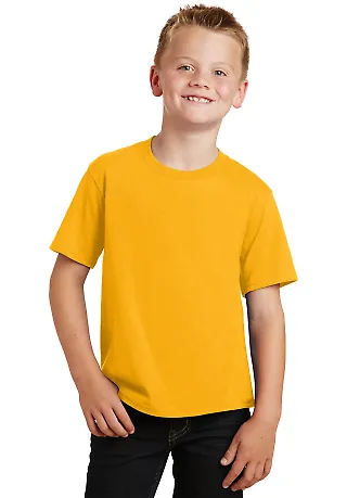 Port & Company PC450Y Youth Fan Favorite Tee Bright Gold front view