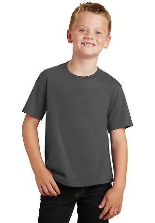 Port & Company PC450Y Youth Fan Favorite Tee Charcoal front view