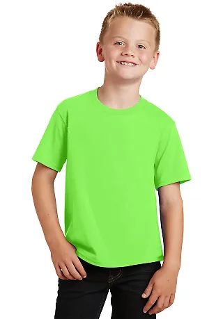 Port & Company PC450Y Youth Fan Favorite Tee Flash Green front view