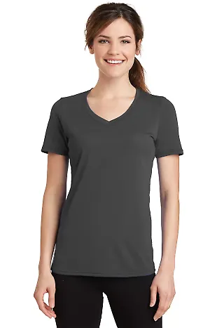 Port & Co LPC381V mpany   Ladies Performance Blend Charcoal front view