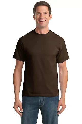Port & Co PC55T mpany   Tall Core Blend Tee Brown front view