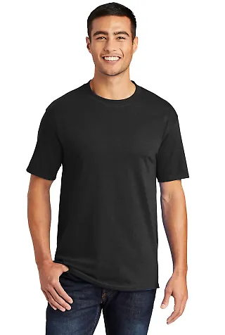 Port & Co PC55T mpany   Tall Core Blend Tee Jet Black front view