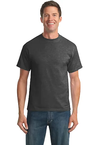 Port & Co PC55T mpany   Tall Core Blend Tee Dark Hthr Grey front view