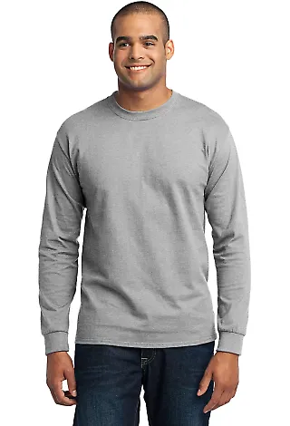 Port & Co PC55LST mpany   Tall Long Sleeve Core Bl Ash front view