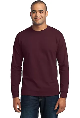 Port & Co PC55LST mpany   Tall Long Sleeve Core Bl Athletic Marn front view